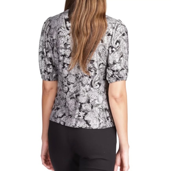 MICHAEL MICHAEL KORS Metallic Paisley Wrap Top - Picture 4 of 11